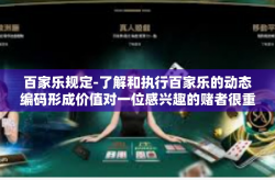 百家乐规定-了解和执行百家乐的动态编码形成价值对一位感兴趣的赌者很重要，细致掌握并整合正确的认识和服务显然有助于提升游戏体验和赢取机会。本文将深入探讨百家乐的规则，帮助读者更好地理解和应用这些规则。百家乐规定