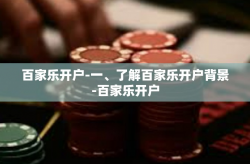 百家乐开户-一、了解百家乐开户背景-百家乐开户